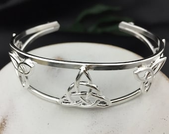 Celtic Knot Bracelet Cuff in Sterling Silver, Irish Jewelry, Gifts For Her, Artisan Bracelet Cuffs