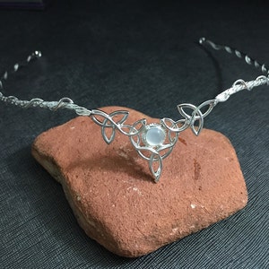 Celtic Moonstone Wedding Tiara in Sterling Silver, Irish Bridal Circlet, Celtic Diadem, Gifts For Her, Wedding Circlet, Accessories