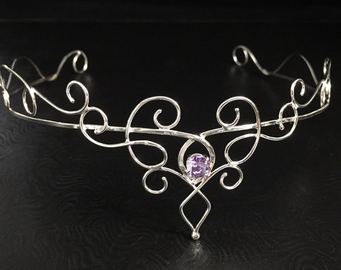 Renaissance Bridal Tiara in Sterling Silver, Elvish Circlet, Hair Jewelry, Hair Circlet