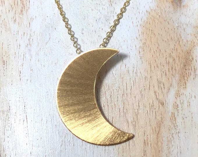 Featured listing image: Stevie Nicks Crescent Moon Christina Applegate inspired Necklace GOLD-FILLED Chain, 24K Gold Plate Overlay on Sterling Silver Moon Necklace