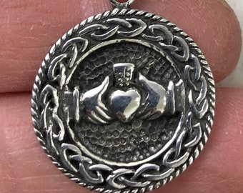 Sterling Silver Claddagh Necklace: Celtic Irish Symbol Pendant, Gifts For Her