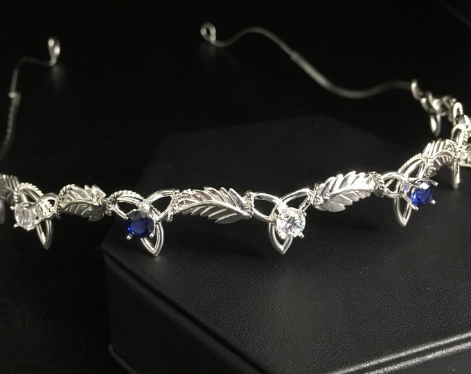 Circlets, Woodland Celtic Bridal Tiaras 925, Woodland Wedding Gemstone Circlet, Victorian Wedding Circlet Diadem, Alternative Bohemian Tiara