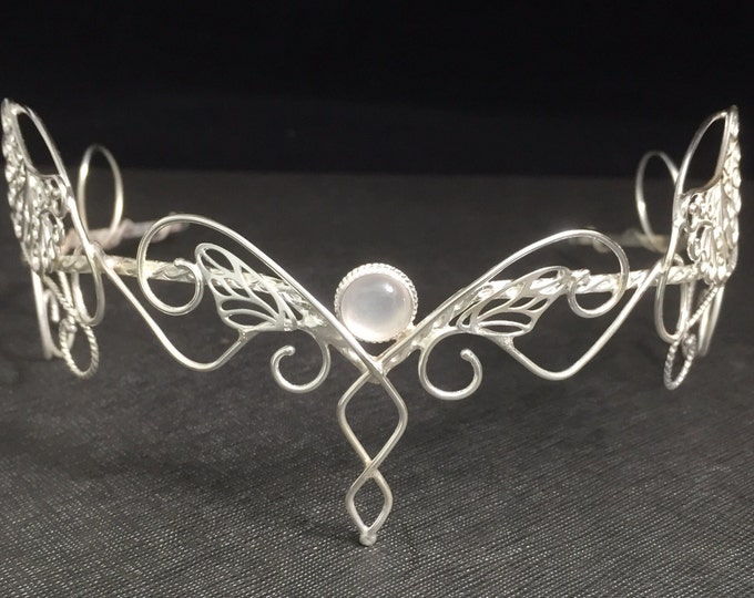 Butterfly Circlet, Butterfly Bridal Circlet, Butterfly Wedding Headpiece, OOAK Butterfly Wedding Circlet Handmade, Sterling Silver Artisan