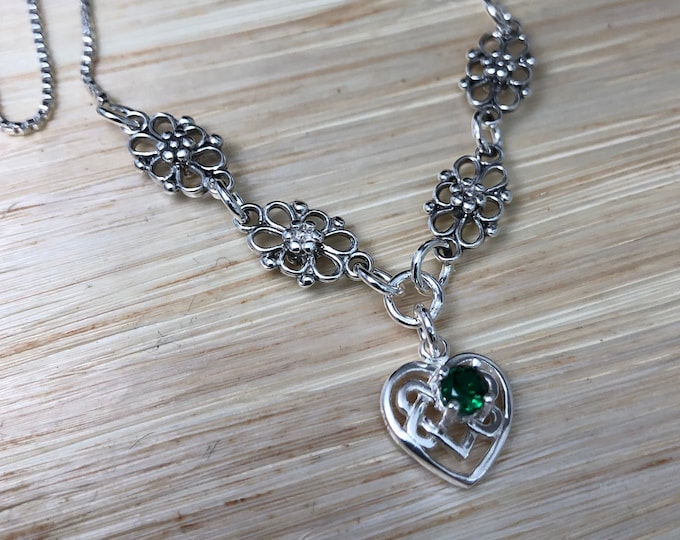 Sterling Silver Celtic Knot Heart Necklace: Irish Trinity Knot Jewelry, Gifts For Her, Nordic, Scottish Heritage Necklace