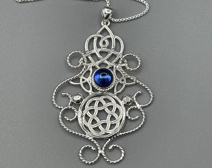 Celtic Victorian Steampunk Necklace in Sterling Silver, Bohemian Necklaces, Gifts for Her, Eclectic Necklaces, OOAK Jewelry