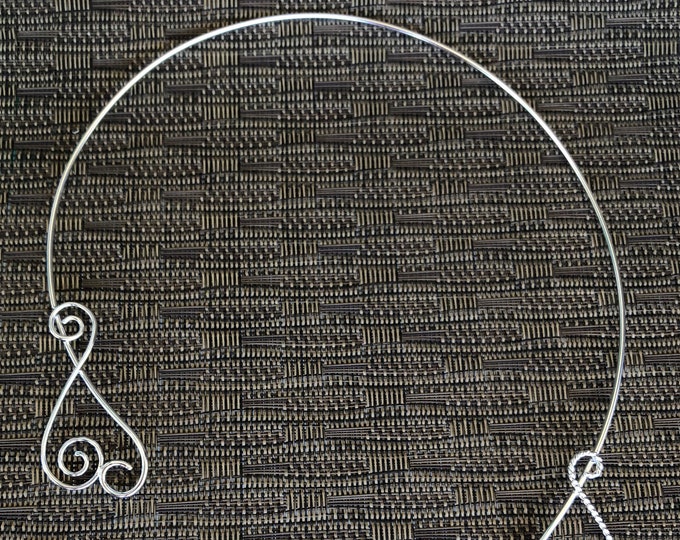Neck Ring Choker in Sterling Silver Moonstone, Amethyst Neck Rings, Necklet, Elvish Torc Jewelry, Fairy, Gifts For Her, Bridal Accessories