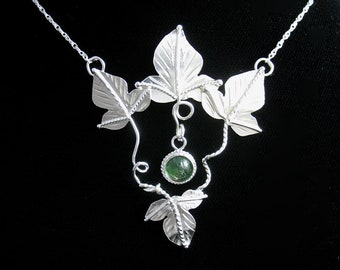 Woodland Fae Bohemian Moonstone Necklace in Sterling Silver, Artisan Necklaces, Gifts For Her, 8mm Gemstone