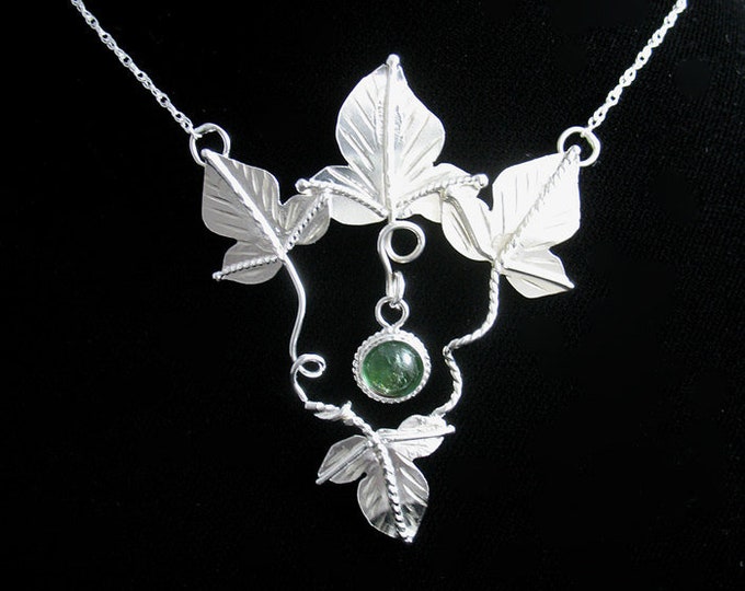 Woodland Fae Bohemian Moonstone Necklace in Sterling Silver, Artisan Necklaces, Gifts For Her, 8mm Gemstone
