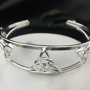 Celtic Knot Bracelet Cuff in Sterling Silver, Irish Jewelry, Gifts For Her, Artisan Bracelet Cuffs