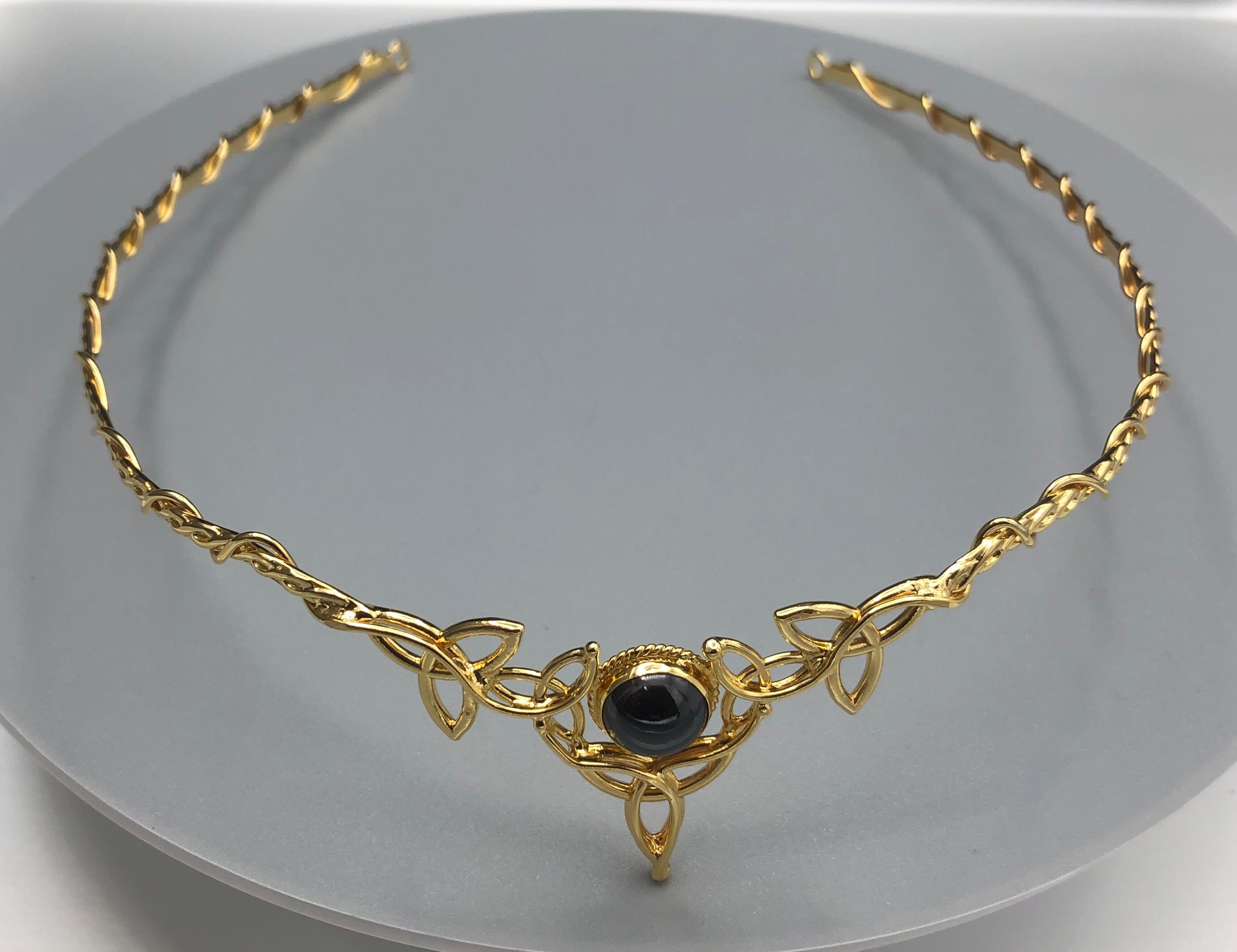 Wedding Celtic Trinity Knot Tiara 10mm Moonstone, Malachite