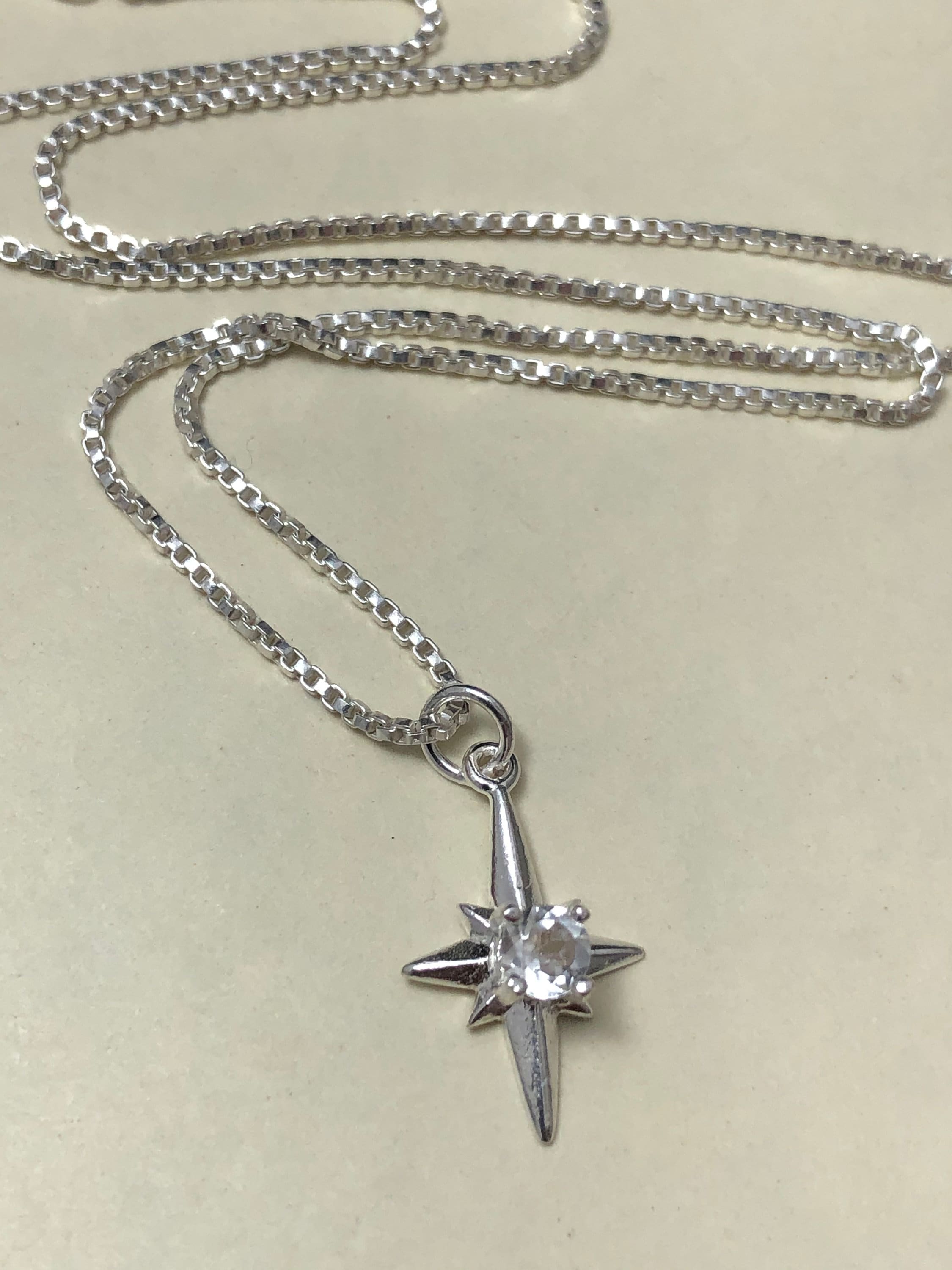 Star Topaz Necklace in Sterling Silver, Star Necklace, Gifts For Her