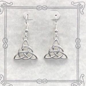 Cute Irish Trinity Knot Earrings in Sterling Silver, Celtic Earrings, Celtic Knot Earrings, Renaissance Earrings, Trinity Knot Jewelry