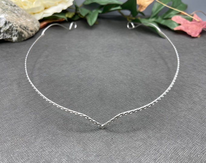 Wedding Circlet in Sterling Silver, Elvish Tiara, Handfasting Circlets, Renaissance Circlet, Elvish Circlet, Cosplay Circlet, Handmade