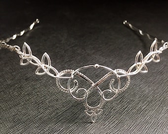 Celtic Bridal Tiara in Sterling Silver, Irish Diadems, Artisan Made Sterling Silver Circlet, Fantasy Headpiece