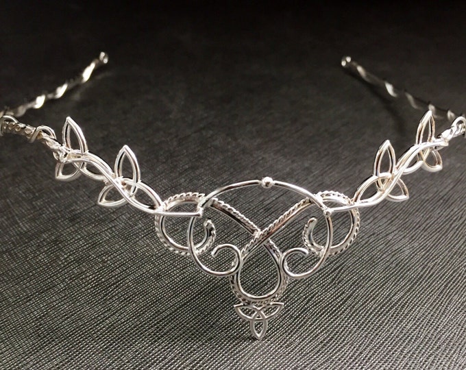 Celtic Bridal Tiara in Sterling Silver, Irish Diadems, Artisan Made Sterling Silver Circlet, Fantasy Headpiece