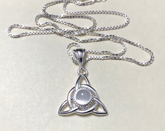 Irish Moonstone Necklace, Celtic Necklace in Sterling Silver, Gifts For Her, Charmed Necklace, Symbolic Necklaces