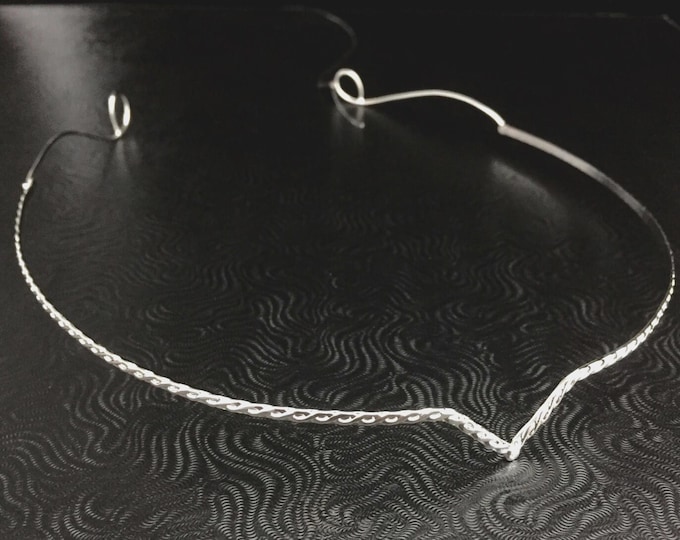 Wedding Circlet in Sterling Silver, Elvish Tiara, Handfasting Circlets, Renaissance Circlet, Elvish Circlet, Cosplay Circlet, Handmade