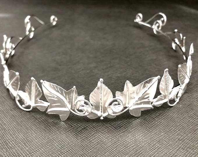 Woodland Sterling Silver Tiara, Fairytale Tiara, Bridal Headpiece,  Elvish Headpiece, Gifts For Her, Alternative Bridal Accessory