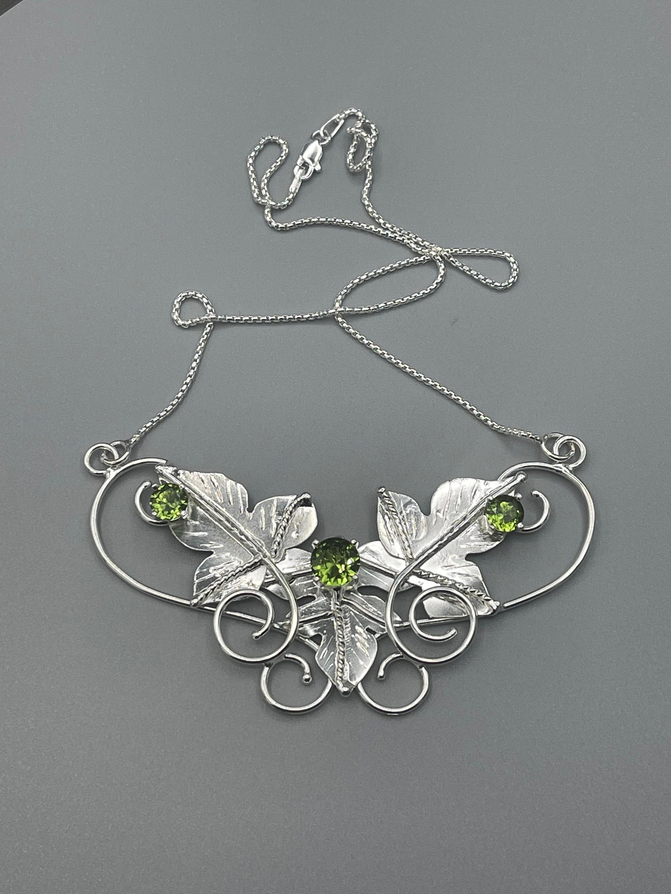 Woodland Leaf Sterling Silver Necklace, Faery Renaissance Woodland Leaf Sterling Silver Necklace, Faery Renaissance