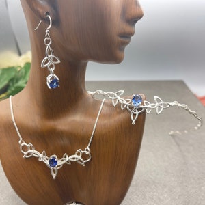 Celtic Knot Irish Wedding Jewelry Set in Sterling Silver, Celtic Tiara, Necklace, Celtic Earrings, Jewelry Set for Brides, Accessories image 5