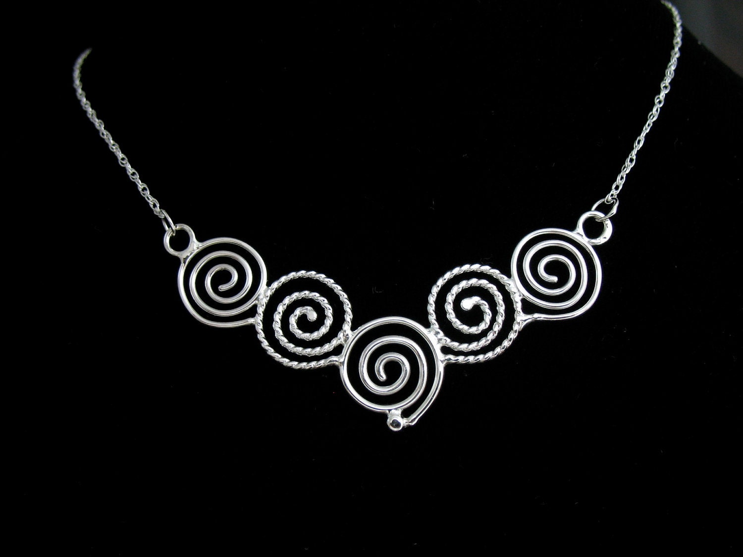 Celtic Spiral Symbol Necklace in Sterling Silver, Artisan Celtic ...