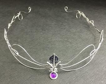 Elvish Woodland Leaf Wedding Tiara in Sterling Silver, Leaf Circlet, Middle Earth Bridal Headpiece, Gifts For Her, Alternative Bridal