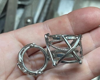 Art Nouveau Artisan Rings, Barbed Wire Rings, Bohemian Ring Sterling Silver, Abstract Statement Rings, Scarlet Witch Avengers Inspired Ring