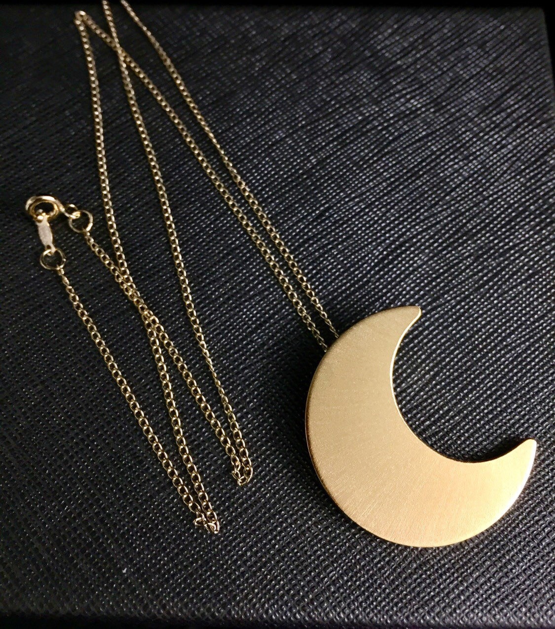Stevie Nicks Crescent Moon inspired Necklace with GOLDFILLED Curb