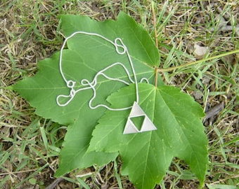 Legend of Zelda Inspired Necklace in Sterling Silver, TriForce Cosplay Jewelry, Hyrule, Gifts For Her, Nintendo Gift