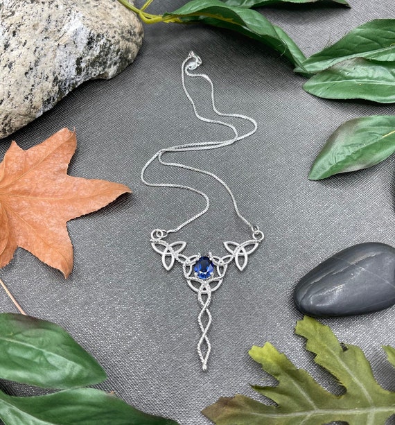 Silver shop sapphire necklaces