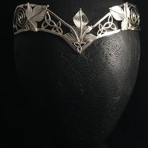 Woodland Celtic Knot Crown in Sterling Silver, Artisan Leaf Wedding Circlet, Handmade Alternative Tiaras, Diadem image 7