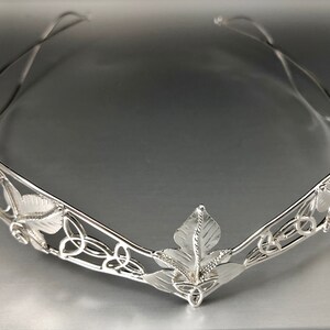 Woodland Celtic Knot Crown in Sterling Silver, Artisan Leaf Wedding Circlet, Handmade Alternative Tiaras, Diadem image 3