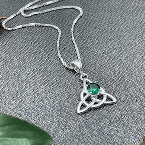 Irish Necklaces, Celtic Irish Emerald, Peridot, Amethyst Sapphire Necklaces, Gifts For Her, Charmed TV Show, Celtic Knotwork Necklaces