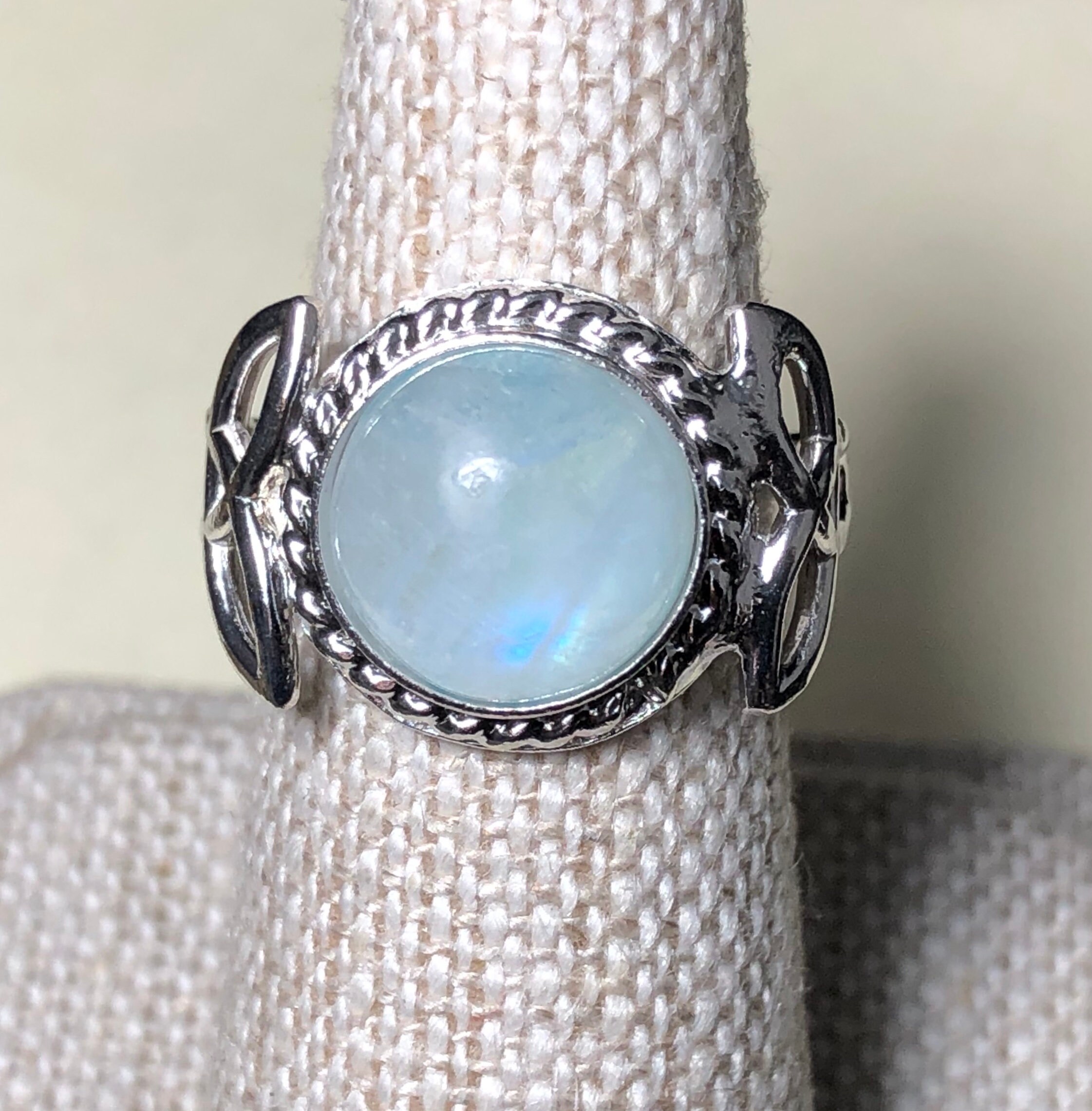 moonstone celtic knot sterling silver ring irish celtic knot rings