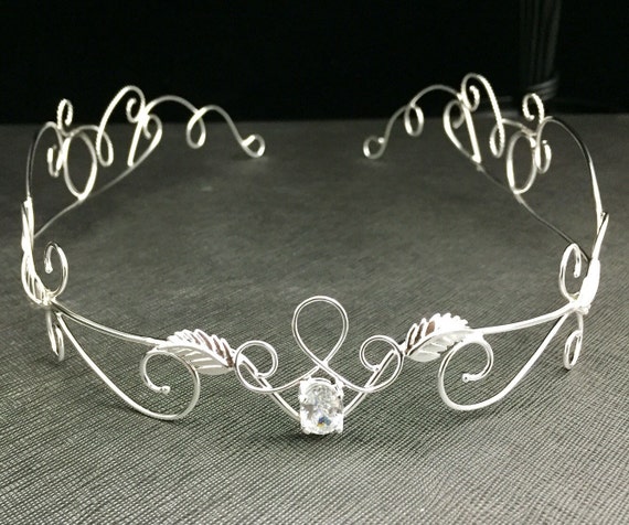 Elvish Bridal Tiara in Sterling Silver, Bridal Circlets  display picture 1