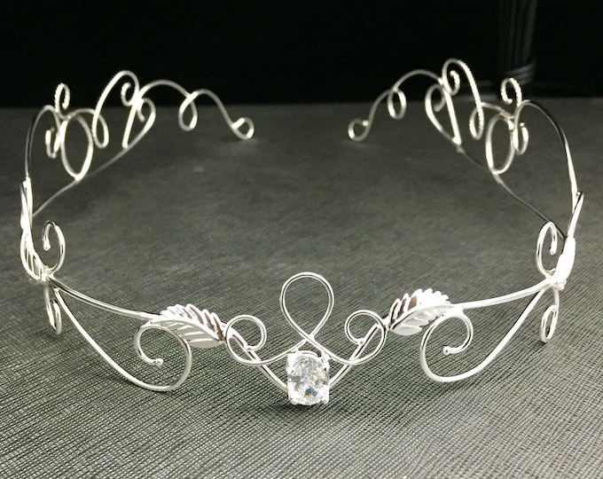 Elvish Bridal Tiara in Sterling Silver, Bridal Circlets, Sterling Silver Artisan Wedding Tiara, Handmade Sterling Silver Tiara