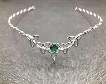 Irish Celtic Trinity Circlet Handmade in Sterling Silver, Wedding Bridal Headpieces, Trinity Knot Wedding Circlet, 925 Bridal Wedding Tiara