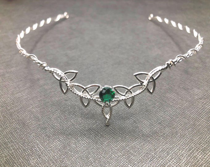 Irish Celtic Trinity Circlet Handmade in Sterling Silver, Wedding Bridal Headpieces, Trinity Knot Wedding Circlet, 925 Bridal Wedding Tiara