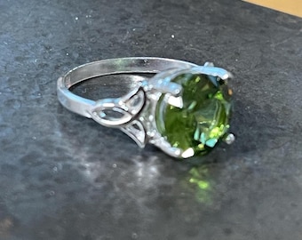 Celtic Rings, Irish Sterling Silver Ring, Irish Celtic Knot Rings with Gemstone, Handmade Trinity Knot Rings, Gifts For Her