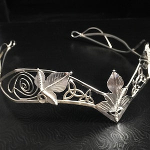 Woodland Celtic Knot Crown in Sterling Silver, Artisan Leaf Wedding Circlet, Handmade Alternative Tiaras, Diadem image 8