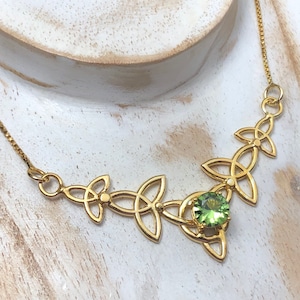 Celtic Knot Necklace with 16 Inch Box Chain in Sterling Silver, Irish Jewelry, Gifts For Her,  24KG Plated