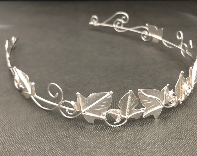 Woodland Sterling Silver Tiara, Fairytale Tiara, Bridal Headpiece,  Elvish Headpiece, Gifts For Her, Alternative Bridal Accessory