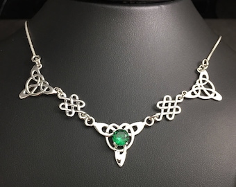 Celtic Knot Amethyst Sterling Silver Necklace: Irish Jewelry, Scottish Necklace, Gifts For Her