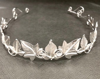 Woodland Sterling Silver Tiara, Fairytale Tiara, Bridal Headpiece,  Elvish Headpiece, Gifts For Her, Alternative Bridal Accessory