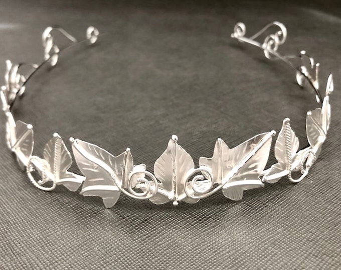Woodland Sterling Silver Tiara, Fairytale Tiara, Bridal Headpiece,  Elvish Headpiece, Gifts For Her, Alternative Bridal Accessory