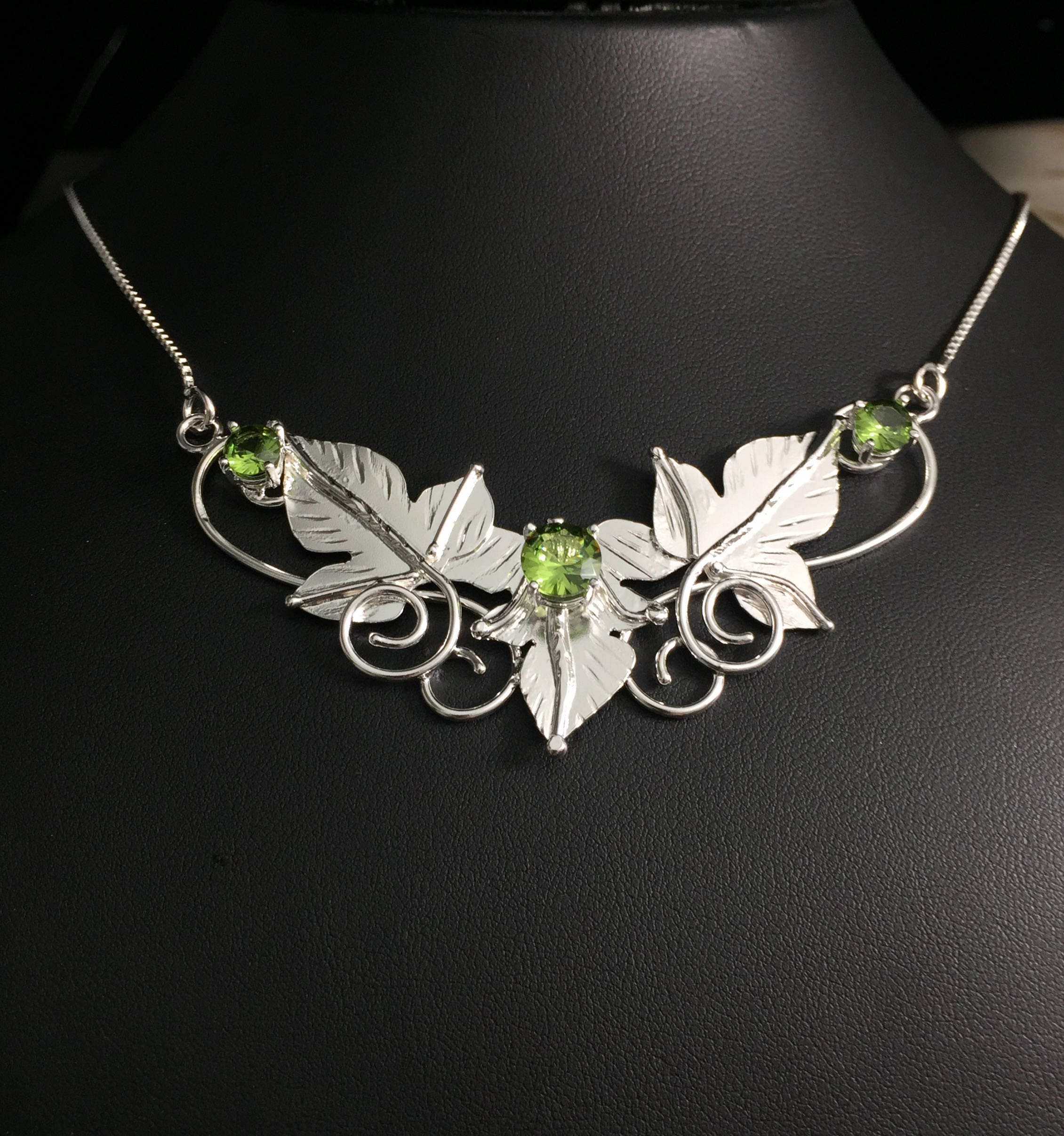 Woodland Leaf Sterling Silver Necklace, Faery Renaissance Woodland Leaf Sterling Silver Necklace, Faery Renaissance
