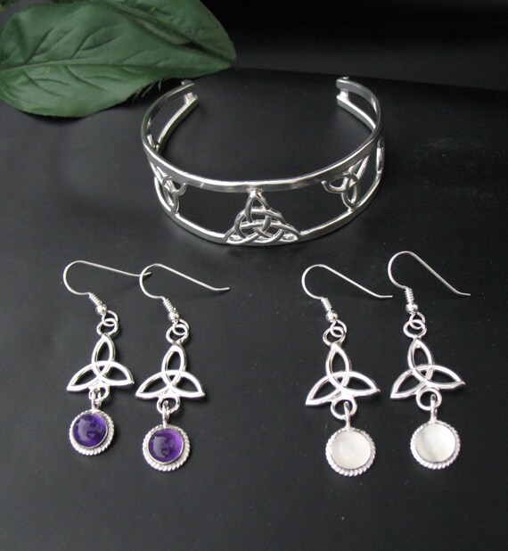 Orecchini Celtici In Argento Sterling 925, Nodo Irlandese, Forma Di Luna, Gioielli Etnici Per Donna - 2