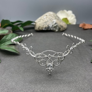 Celtic Bridal Tiaras, Bohemian Celtic Wedding, Woodland Bridal Tiara, Sterling Silver wedding circlet, Celtic Wedding, Irish Wedding