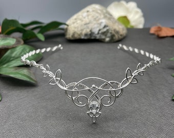 Celtic Bridal Tiaras, Bohemian Celtic Wedding, Woodland Bridal Tiara, Sterling Silver wedding circlet, Celtic Wedding, Irish Wedding