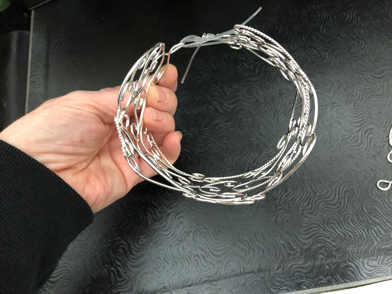 Bracelet Cuff with Gemstones Bohemian Elvish Wire Arm Cuff Bracelet Arm Boho Chic Bracelet Cuff in Sterling Silver Victorian Cuffs